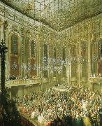 antonin dvorak a concert given by the young mozart in the redoutensaal of the schonbrunn palace in vienna oil on canvas